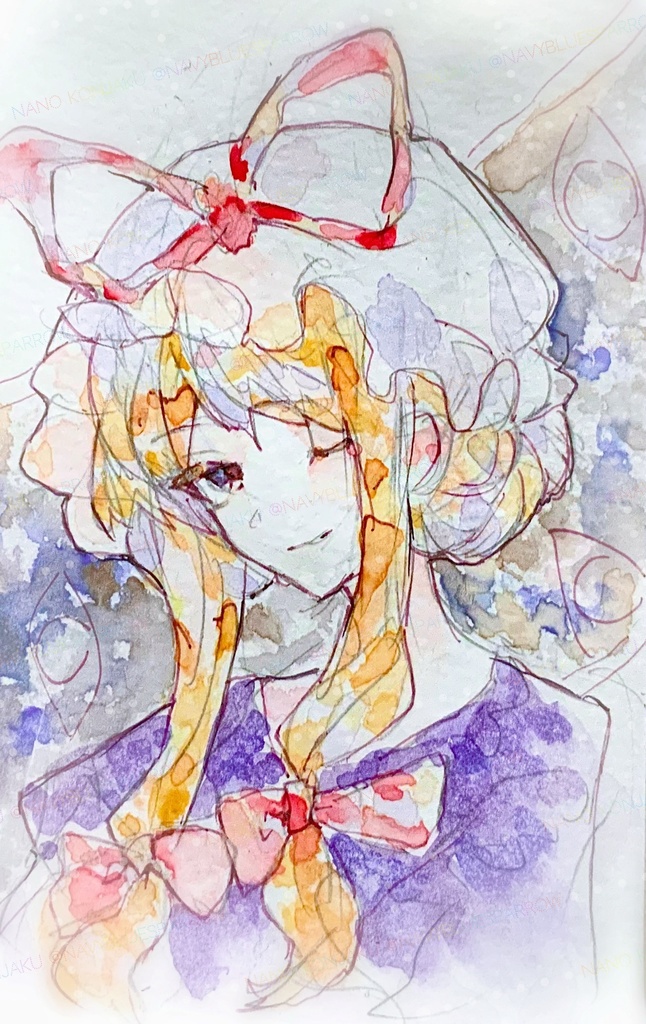 【東方妖々夢】八雲藍 八雲紫 水彩イラスト