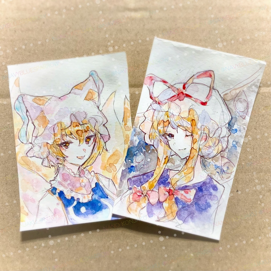 【東方妖々夢】八雲藍 八雲紫 水彩イラスト