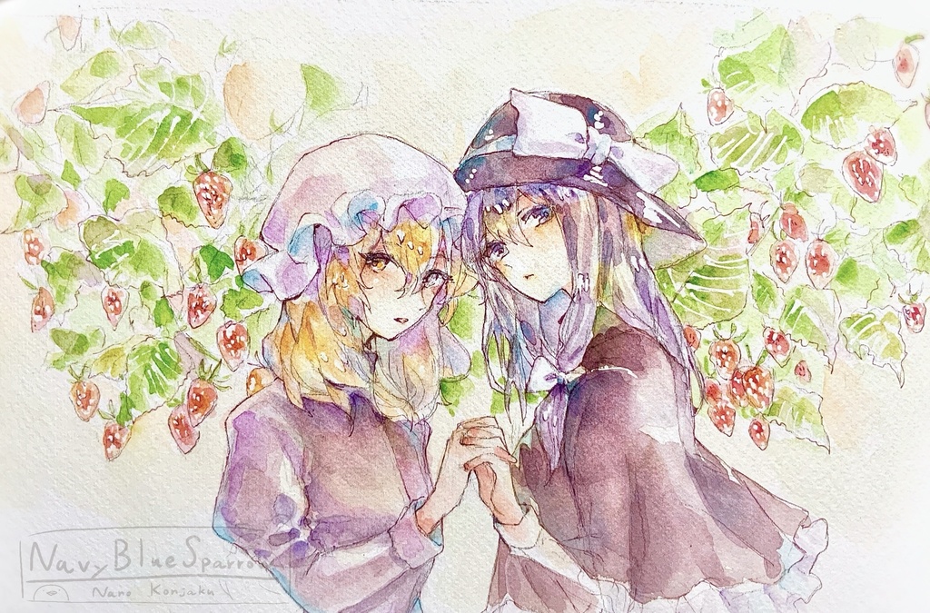 【東方】秘封倶楽部 水彩イラスト