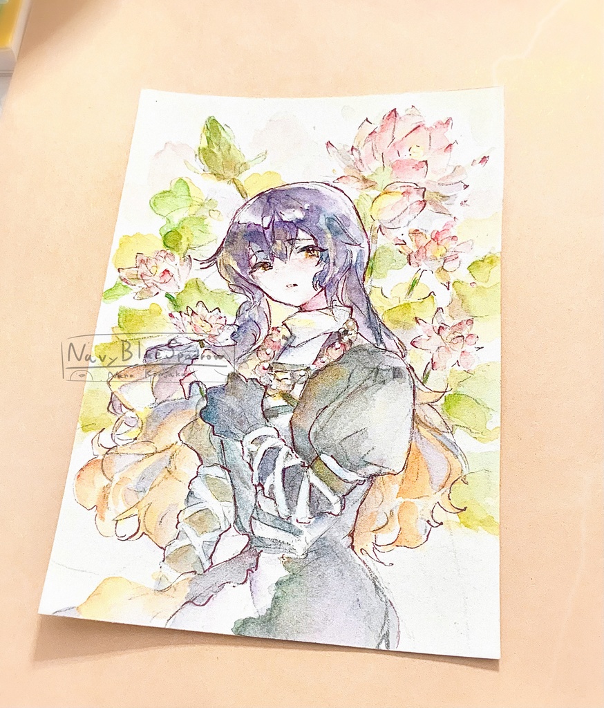 【東方星蓮船】聖白蓮 水彩イラスト