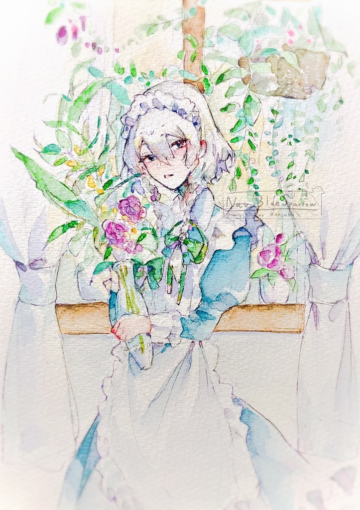 【東方紅魔郷】十六夜咲夜 水彩イラスト
