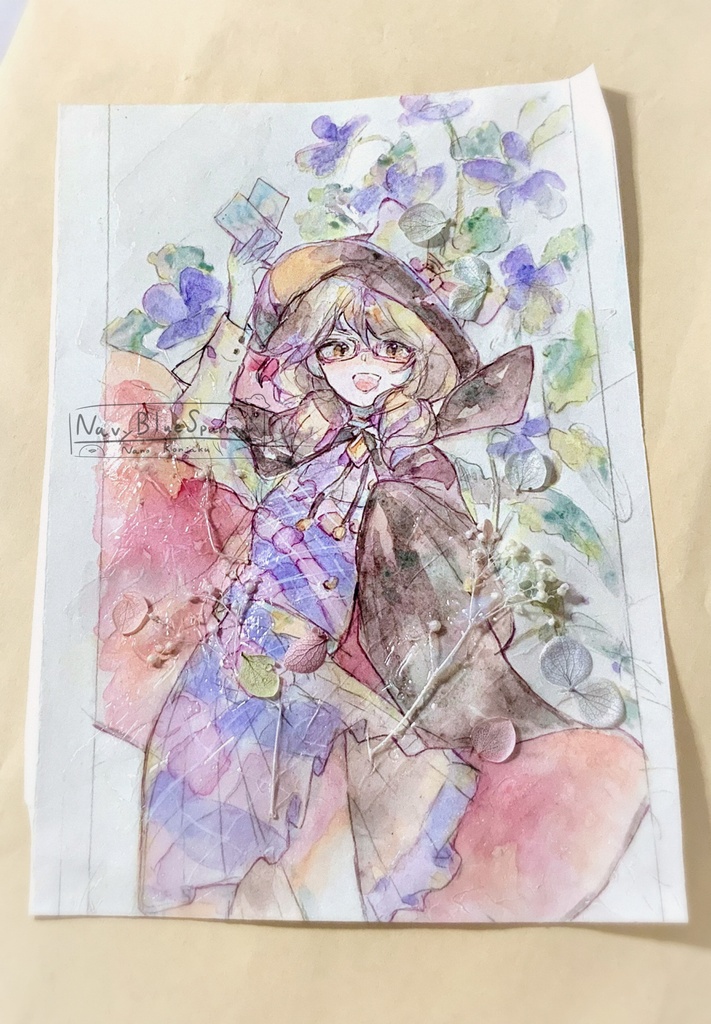 【東方】宇佐見菫子 水彩イラスト