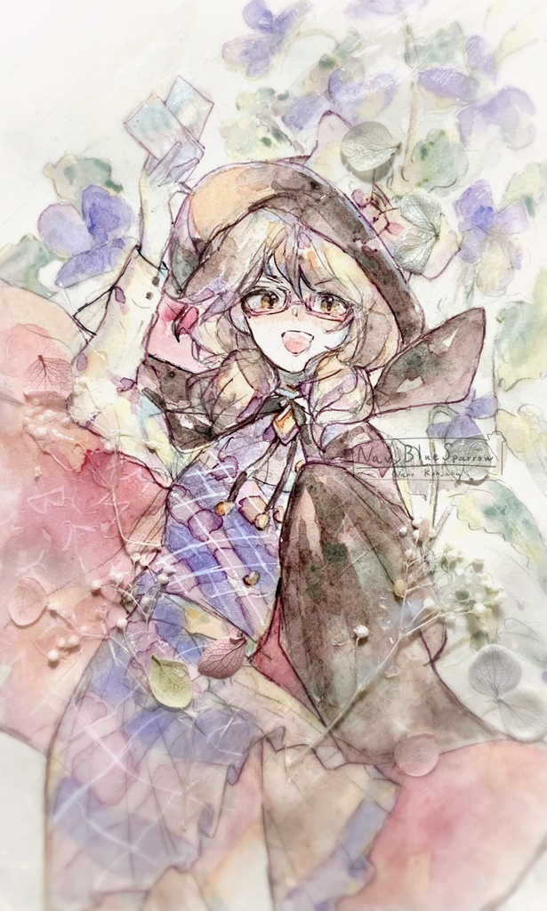 【東方】宇佐見菫子 水彩イラスト