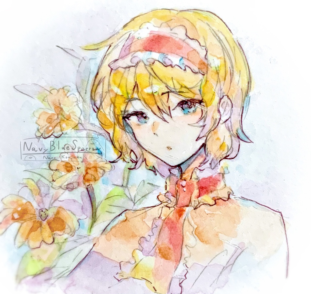 【東方妖々夢】アリス・マーガトロイド 水彩イラストシール