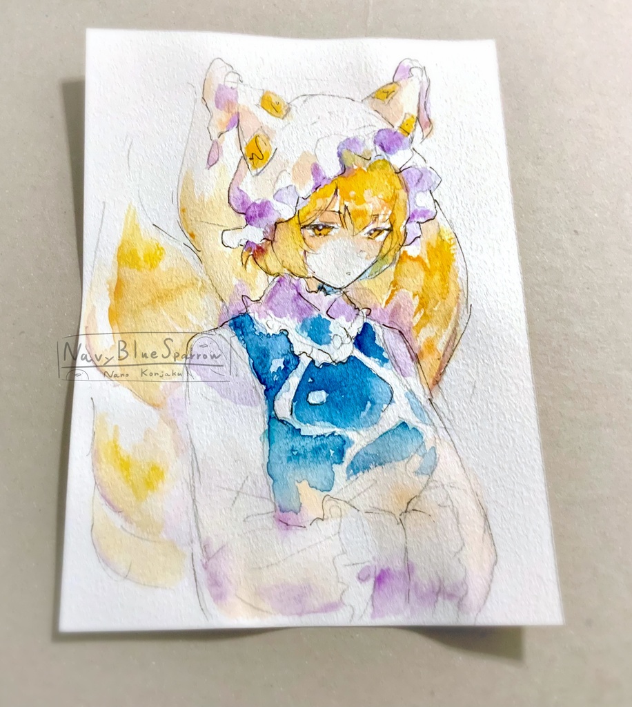 【東方妖々夢】八雲藍 水彩イラストドローイング