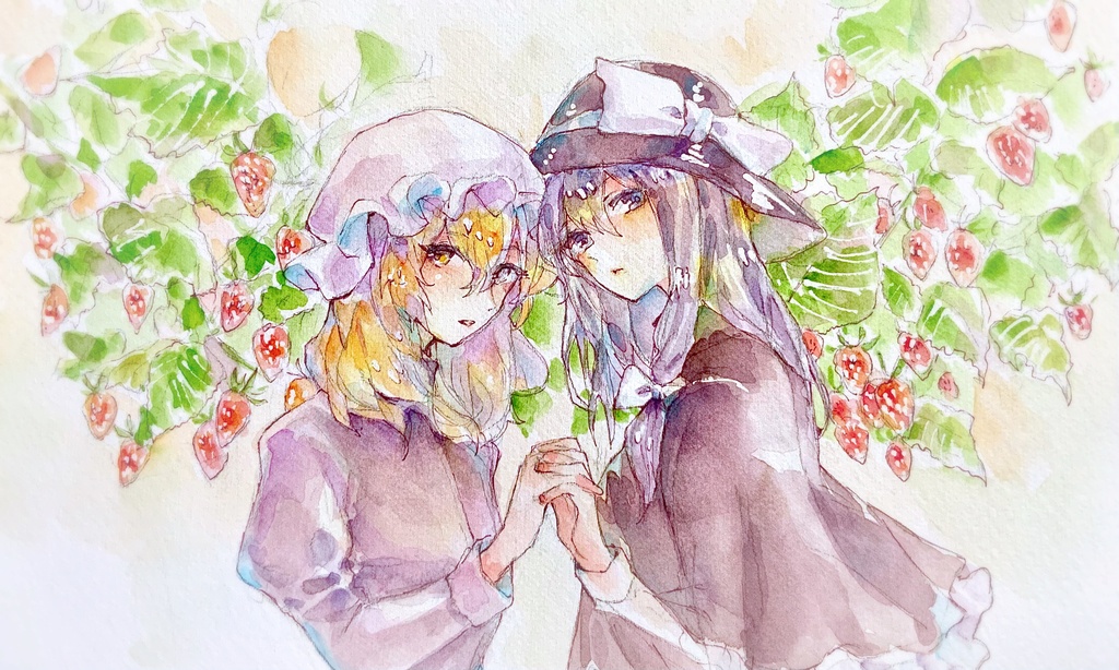 【東方】秘封倶楽部 水彩イラスト