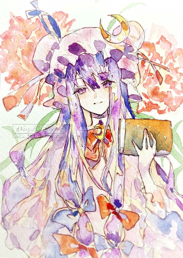 【東方紅魔郷】パチュリー・ノーレッジ 水彩イラスト