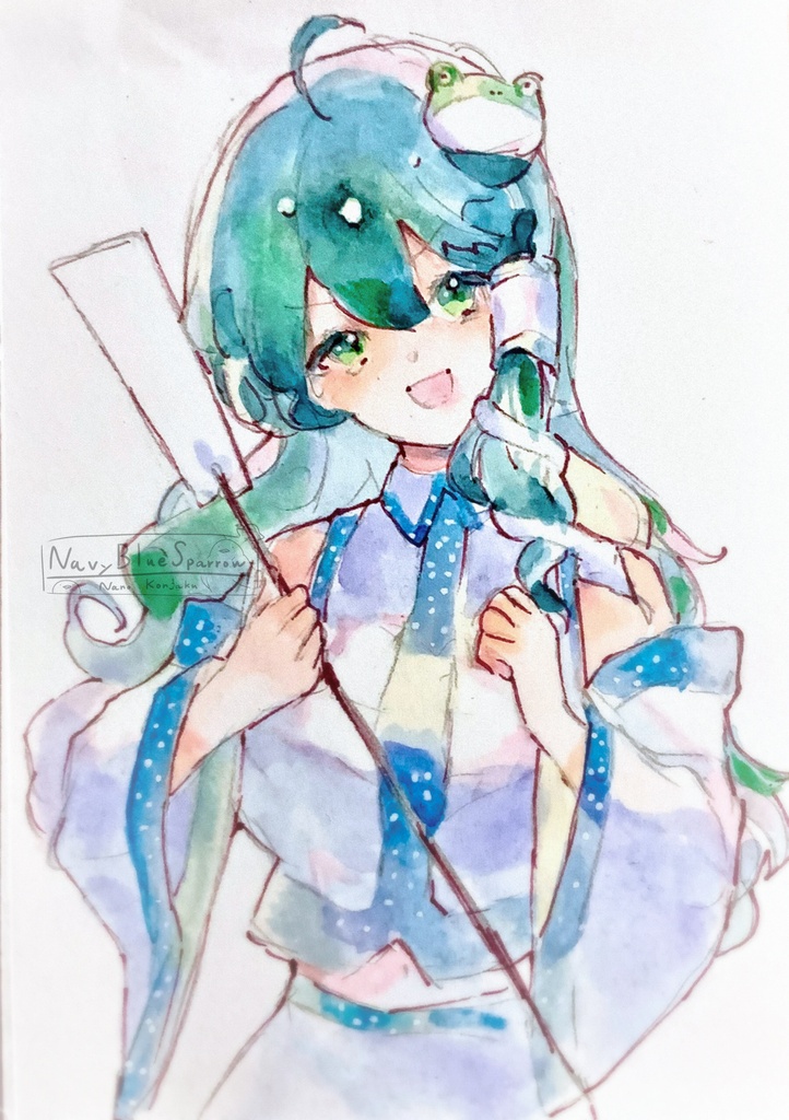 【東方】東風谷早苗 / 博麗霊夢 水彩イラスト