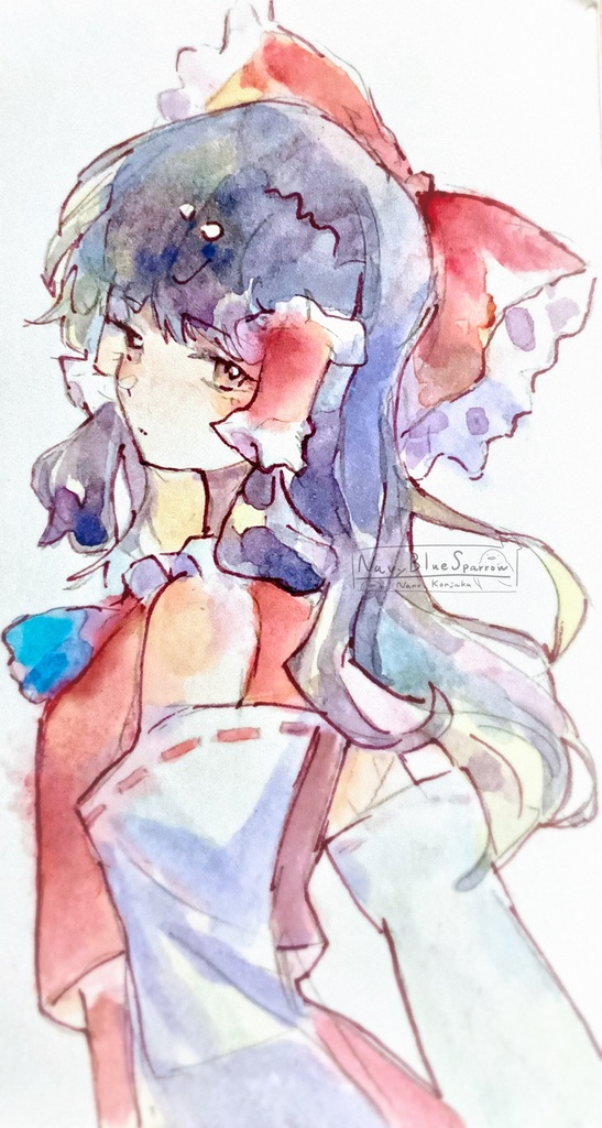 【東方】東風谷早苗 / 博麗霊夢 水彩イラスト