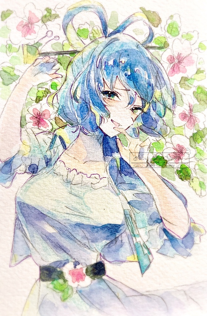 【東方神霊廟】霍青娥 水彩イラスト