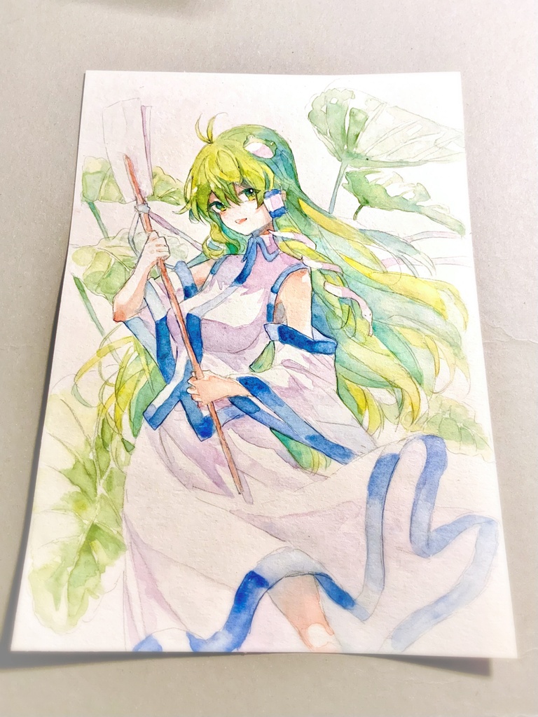【東方風神録】東風谷早苗 水彩イラスト