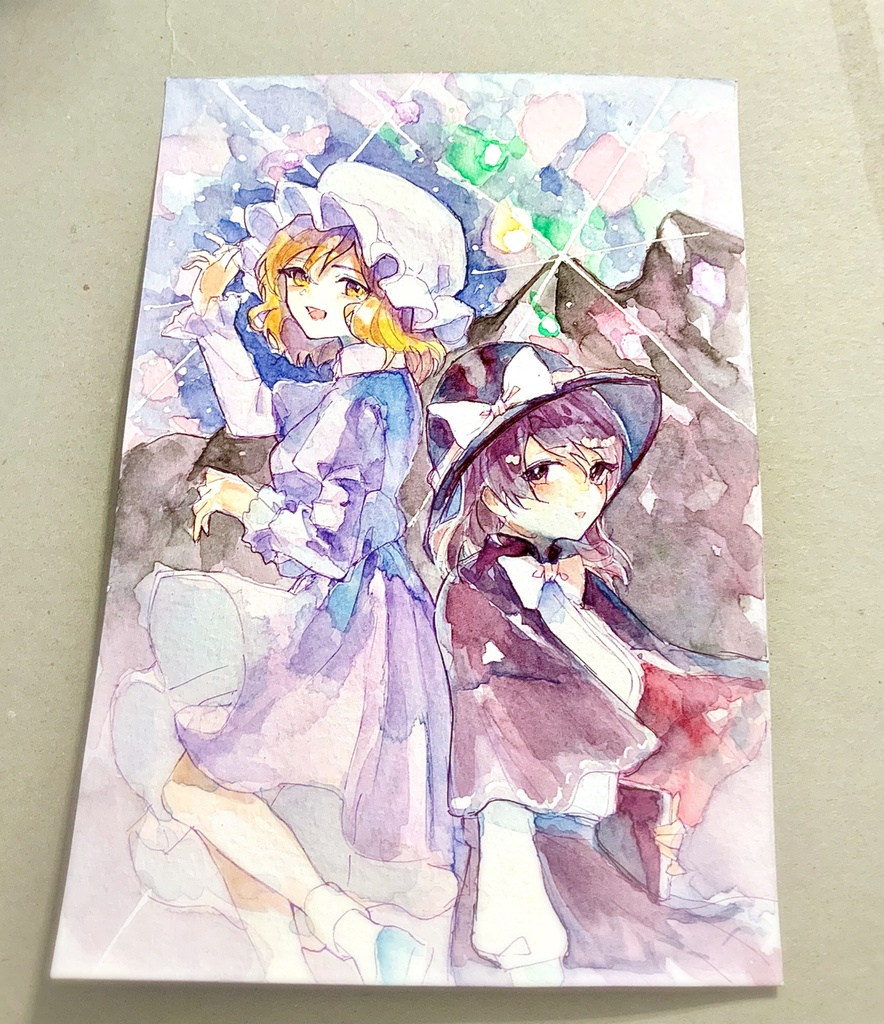 【東方】秘封倶楽部 水彩イラスト【虹色のセプテントリオン】