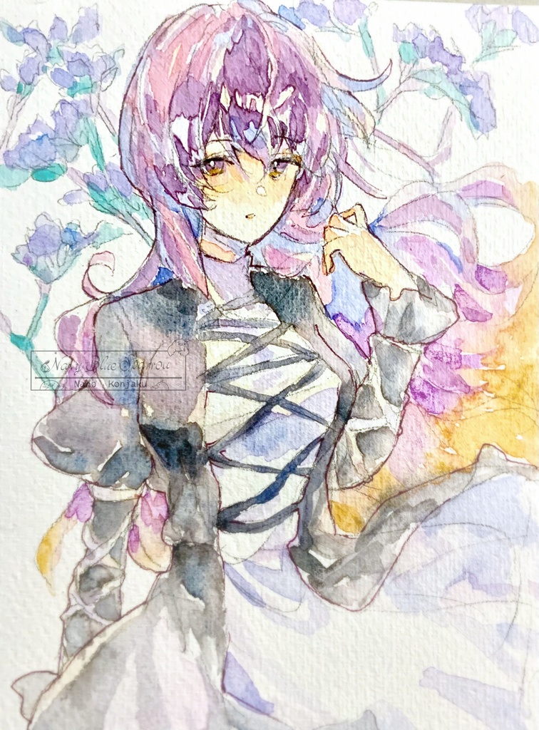 【東方星蓮船】聖白蓮 水彩イラスト