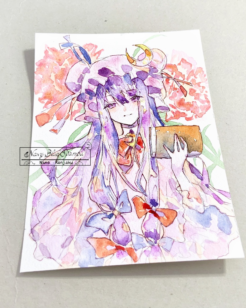 【東方紅魔郷】パチュリー・ノーレッジ 水彩イラスト