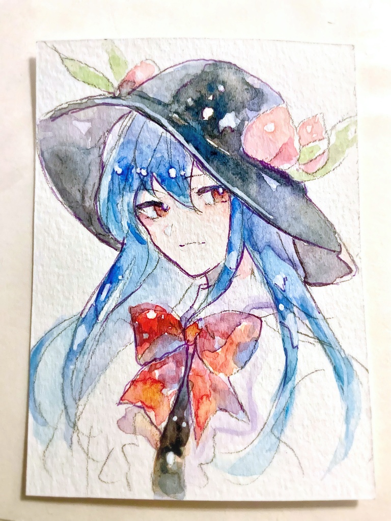 【東方緋想天】比那名居天子 ミニ水彩イラスト