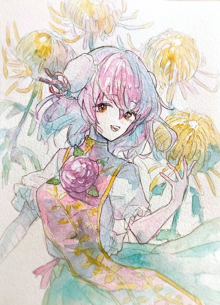 【東方茨歌仙】茨木華扇 水彩イラスト