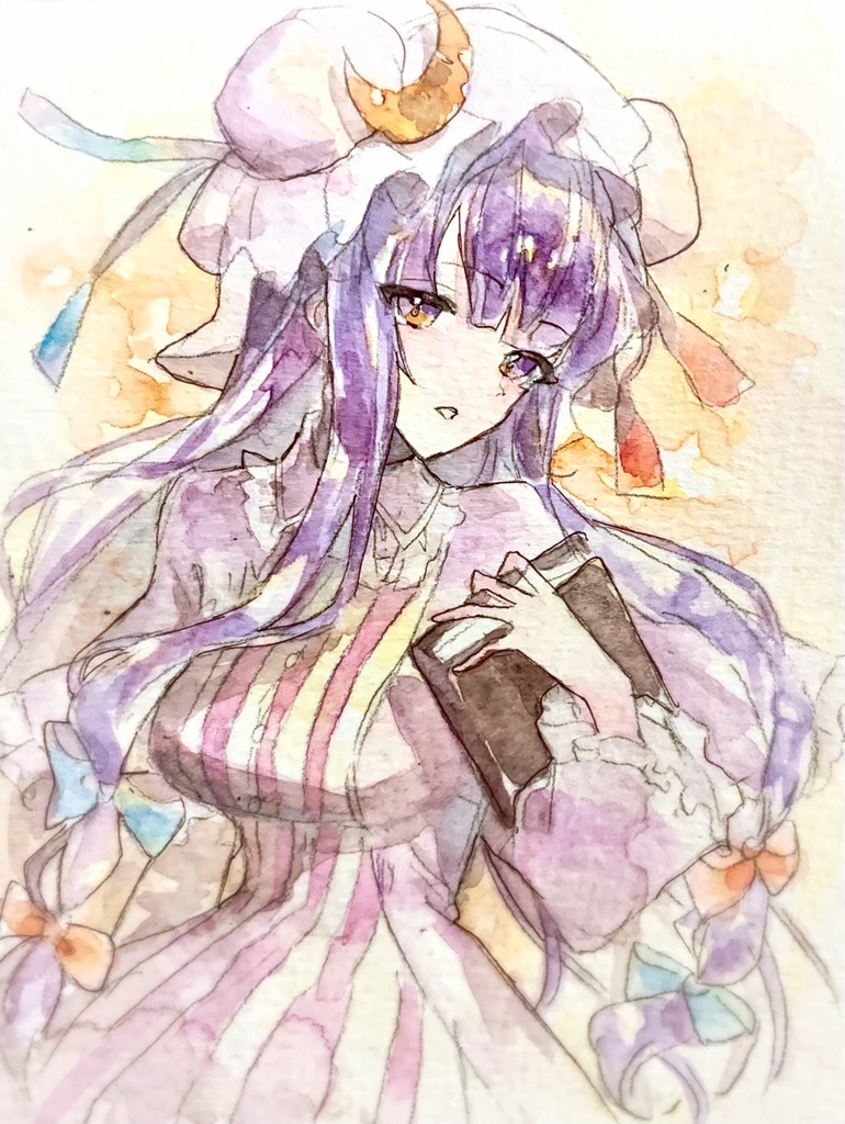 【東方紅魔郷】パチュリー・ノーレッジ 水彩イラスト