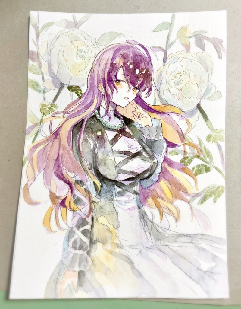 【東方星蓮船】聖白蓮 水彩イラスト