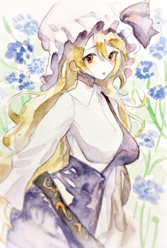 【東方錦上京】綿月豊姫 水彩イラスト