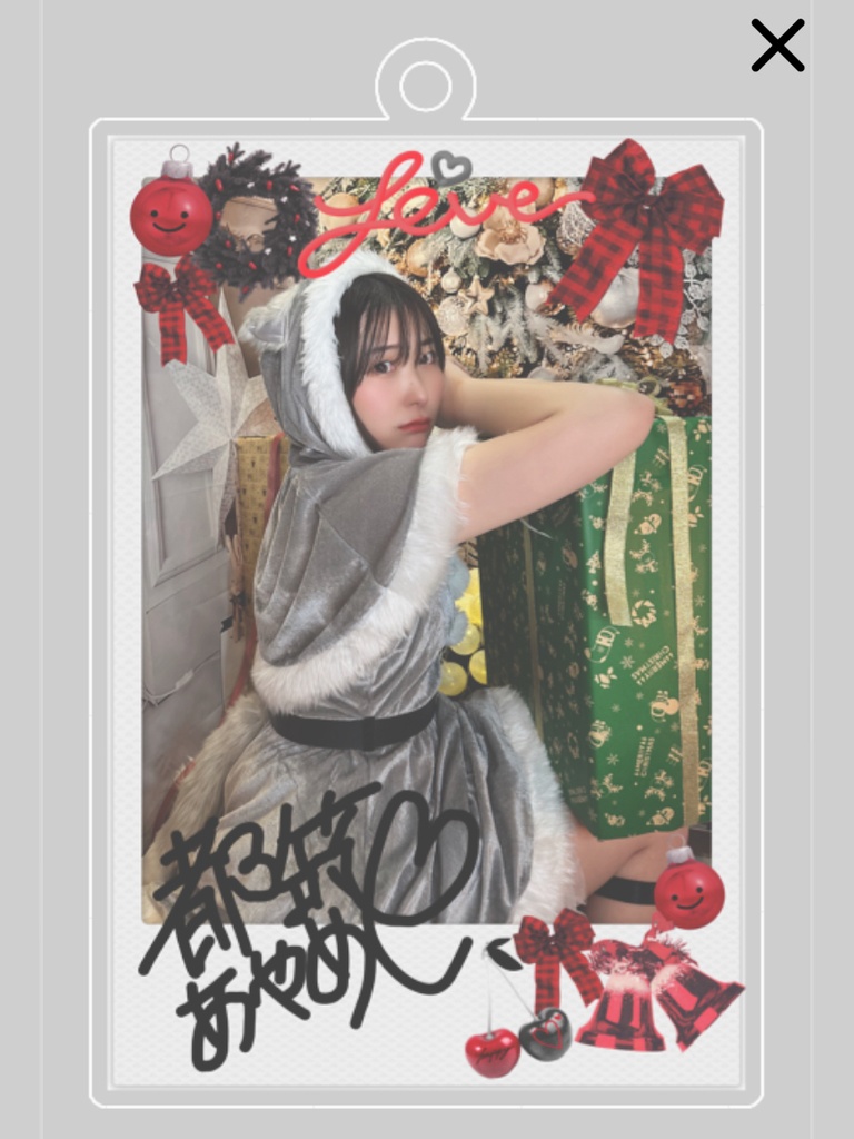 クリスマスチェキ風アクキー