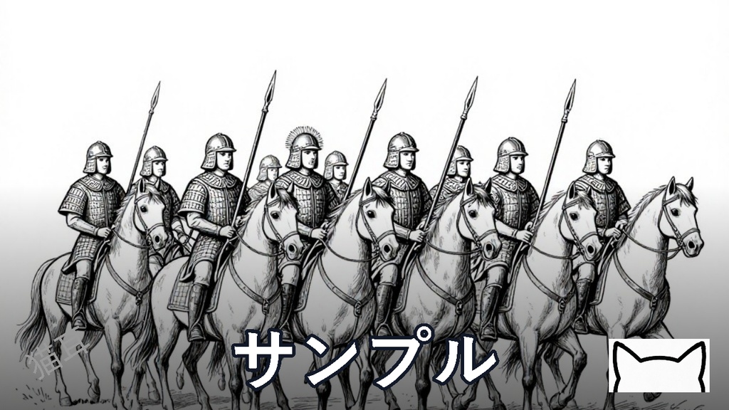 背景素材・兵士(線画)