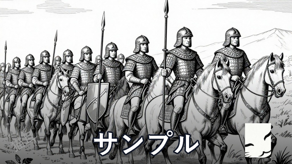 背景素材・兵士(線画)
