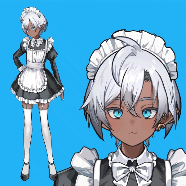 【汎用モデル】褐色エルフメイド【LIVE2D】