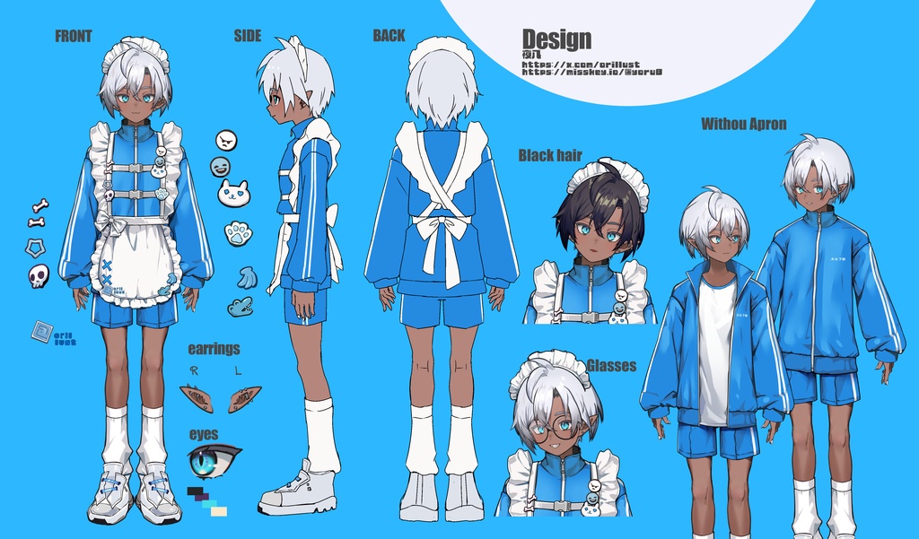 【汎用モデル】褐色ジャージメイドエルフ/VTS,NizimaLIVE