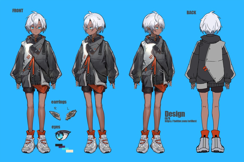 【汎用モデル】褐色エルフアバター衣装3点セット/VTS,NizimaLIVE