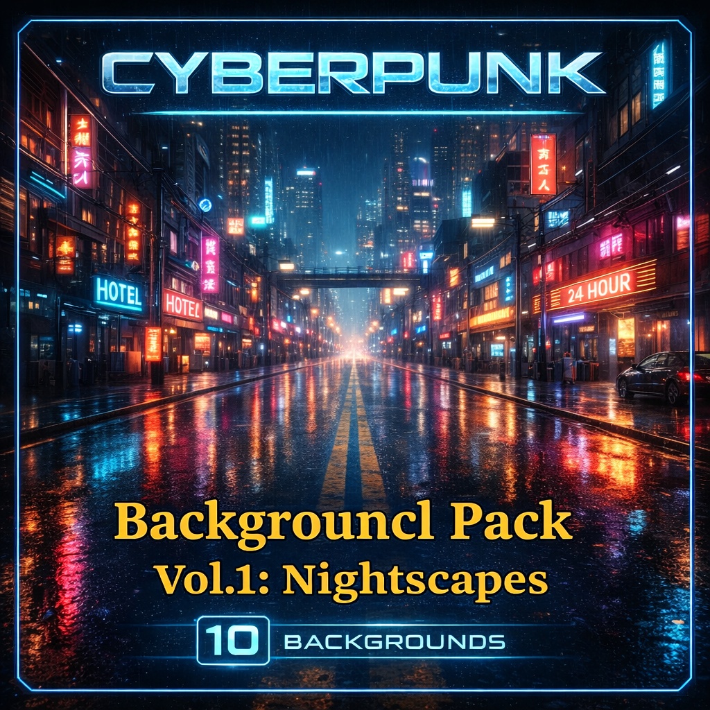 Cyberpunk Background Pack Vol.1: Nightscapes【10 Images / 3:2】