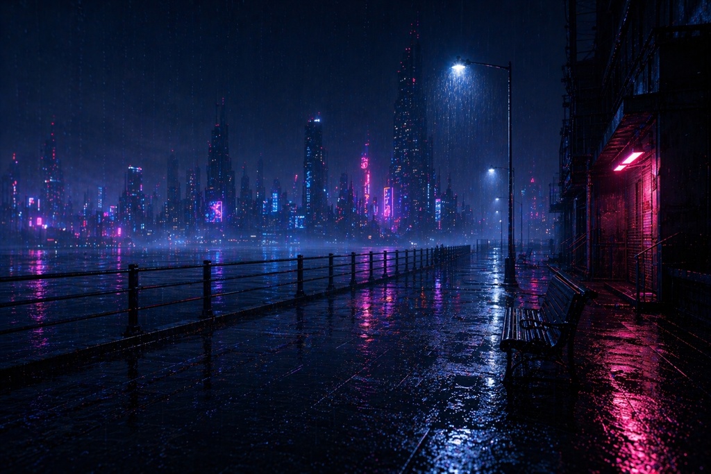 Cyberpunk Background Pack Vol.5: Rain & Mood【10 Images / 3:2】