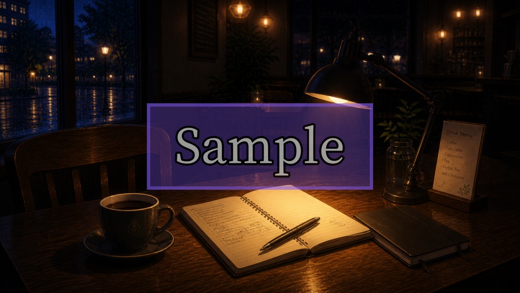 Cafe Background Pack Vol.3: Night Cafe【10 Images / 16:9】