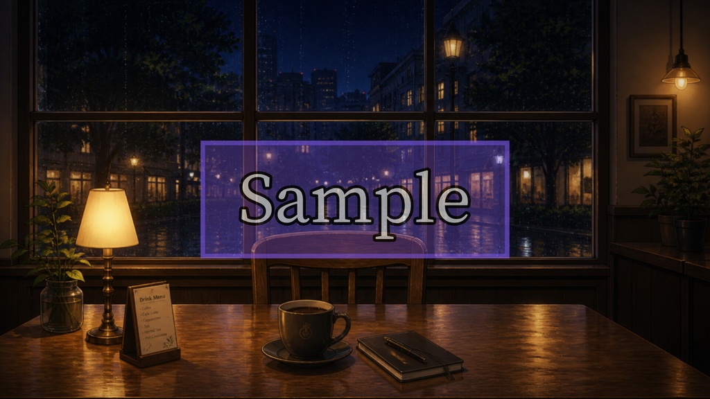 Cafe Background Pack Vol.3: Night Cafe【10 Images / 16:9】