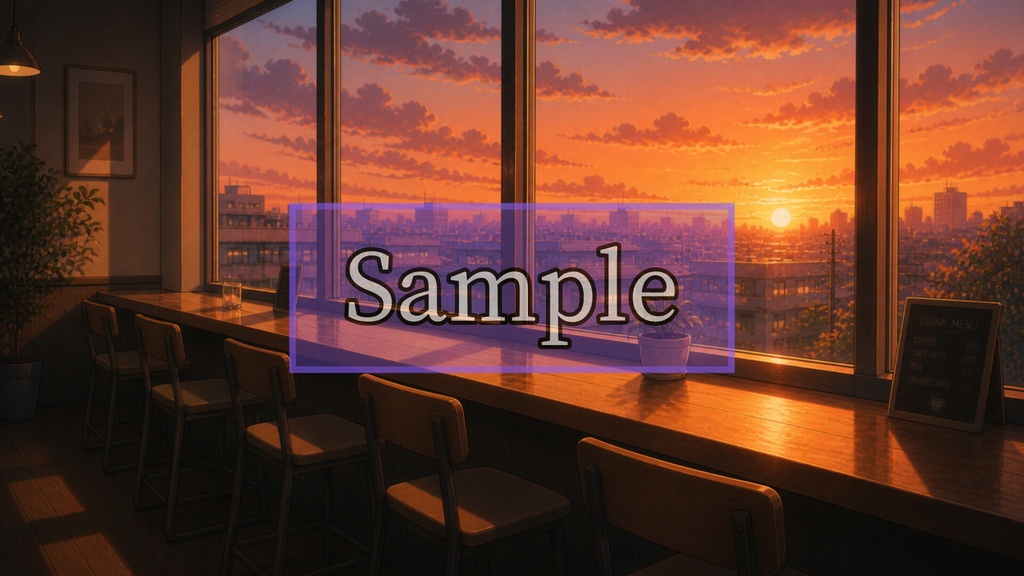 Cafe Background Pack Vol.5: Sunset Cafe【10 Images / 16:9】
