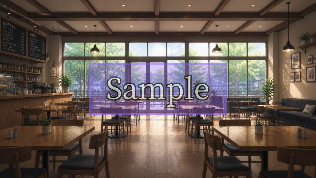 Cafe Background Pack Vol.6: Wide Cafe【10 Images / 16:9】