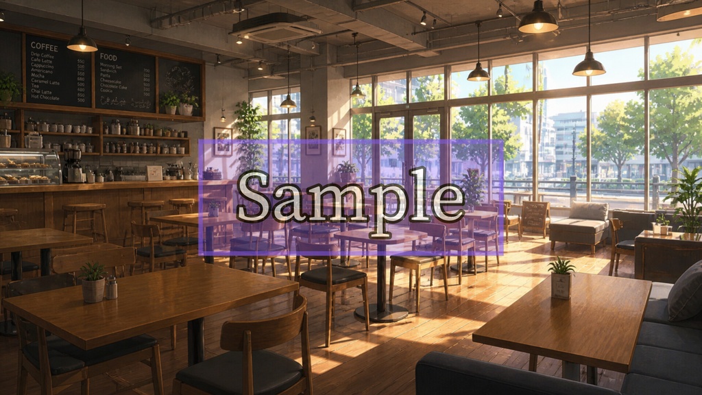 Cafe Background Pack Vol.6: Wide Cafe【10 Images / 16:9】