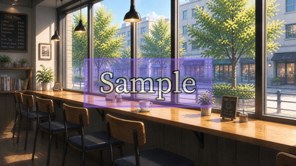 【窓際カフェ背景10枚 / 16:9】 Cafe Background Pack Vol.7: Window Seat Cafe