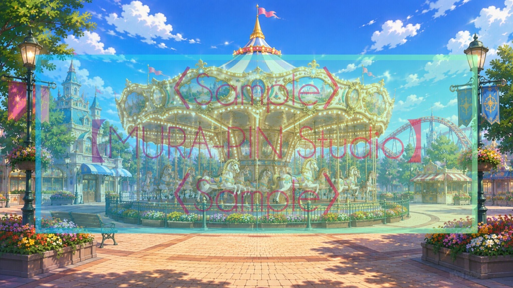 【夢が始まる遊園地・背景10枚 / 16:9】The Location Vol.12: Dream Amusement Park