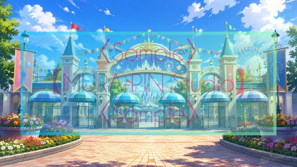 【夢が始まる遊園地・背景10枚 / 16:9】The Location Vol.12: Dream Amusement Park