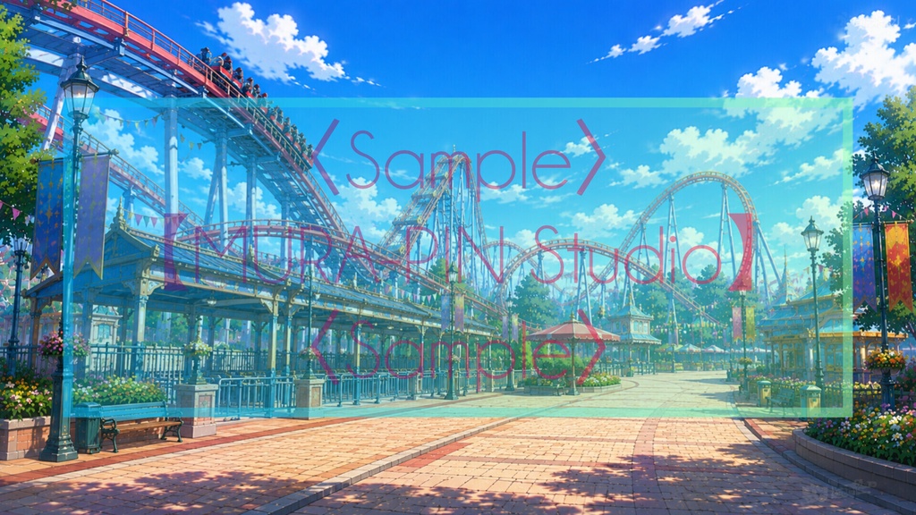 【夢が始まる遊園地・背景10枚 / 16:9】The Location Vol.12: Dream Amusement Park