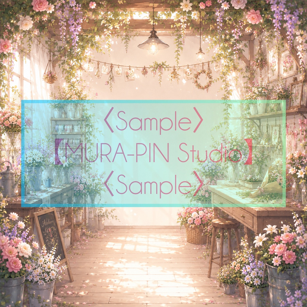 【フラワーアトリエ背景(配信・サムネ向け)・10枚 / 正方形】The Square Vol.11: Flower Atelier