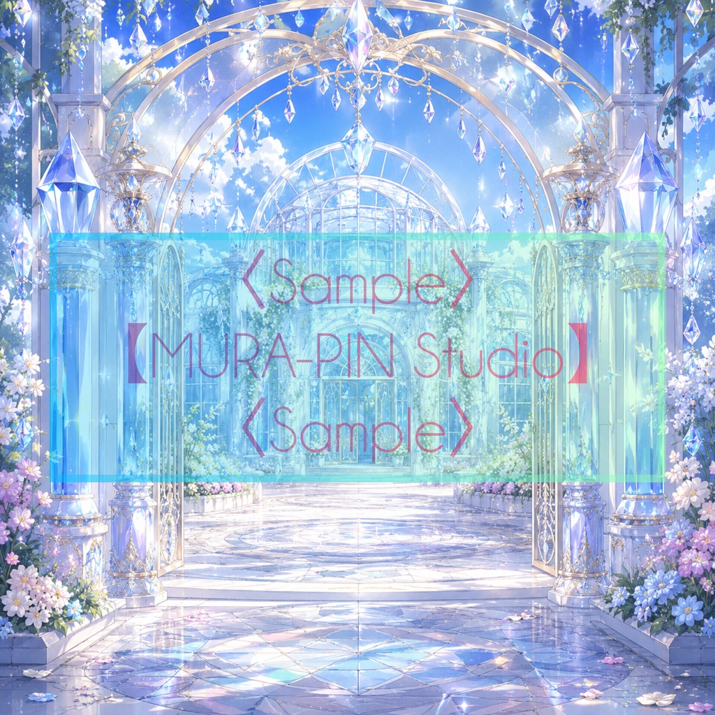 【クリスタルカフェ背景(配信・サムネ向け)・10枚 / 正方形】The Square Vol.12: Crystal Café