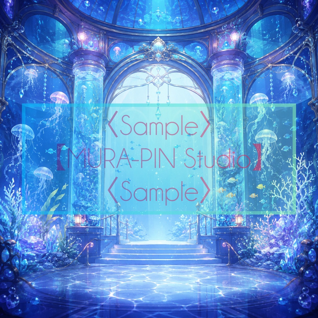 【幻想アクアリウム背景(配信・サムネ向け)・10枚 / 正方形】The Square Vol.14: Fantasy Aquarium