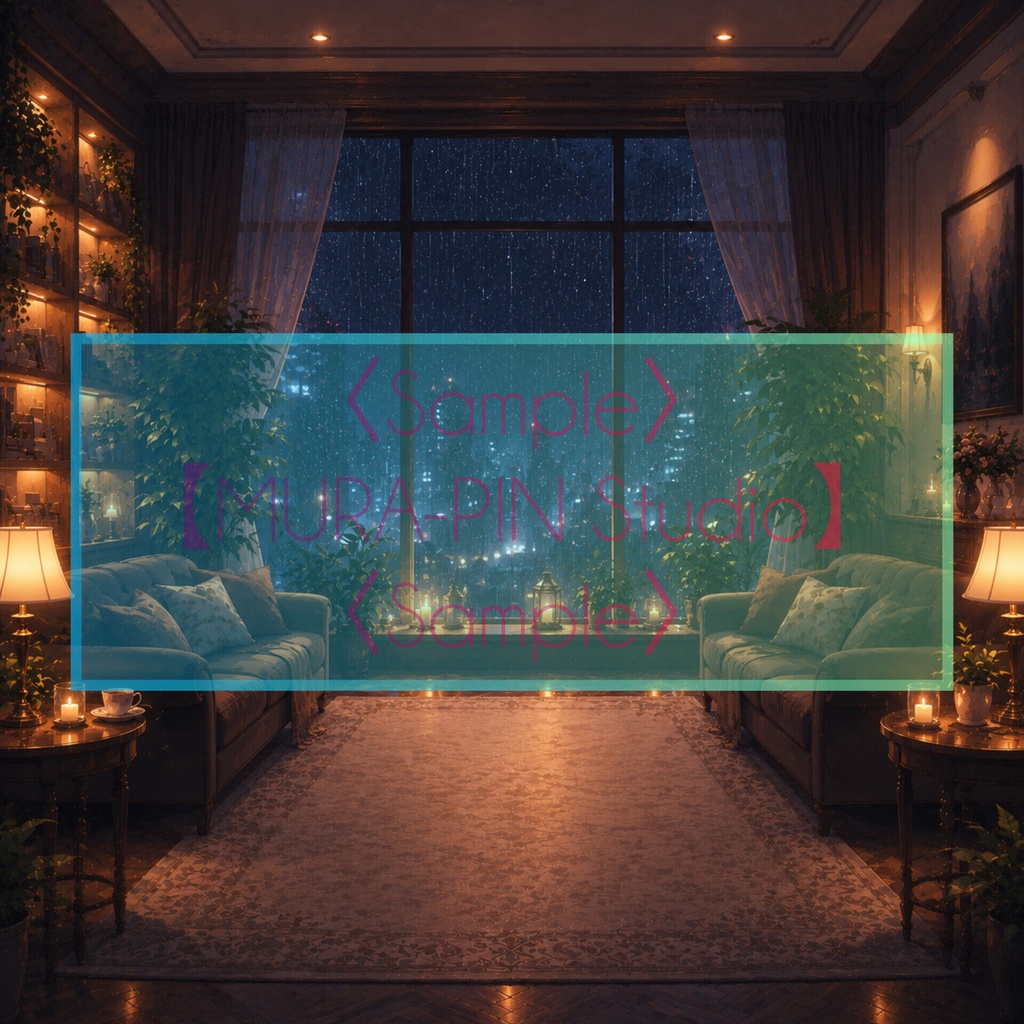 【ラウンジ背景(雑談・相談・配信向け)・10枚 / 正方形】The Square Vol.16: Cozy Lounge