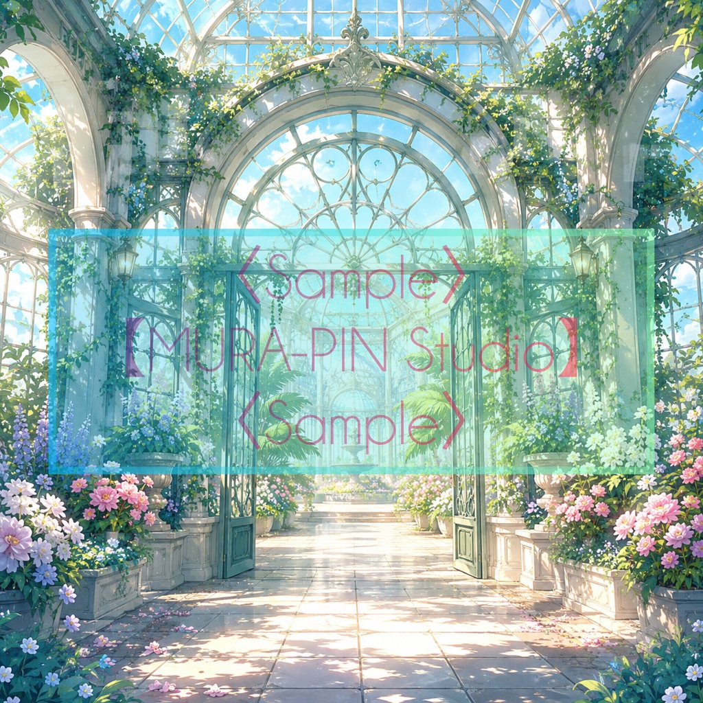 【ガラス温室背景(配信・サムネ向け)・10枚 / 正方形】The Square Vol.18: Fantasy Glasshouse