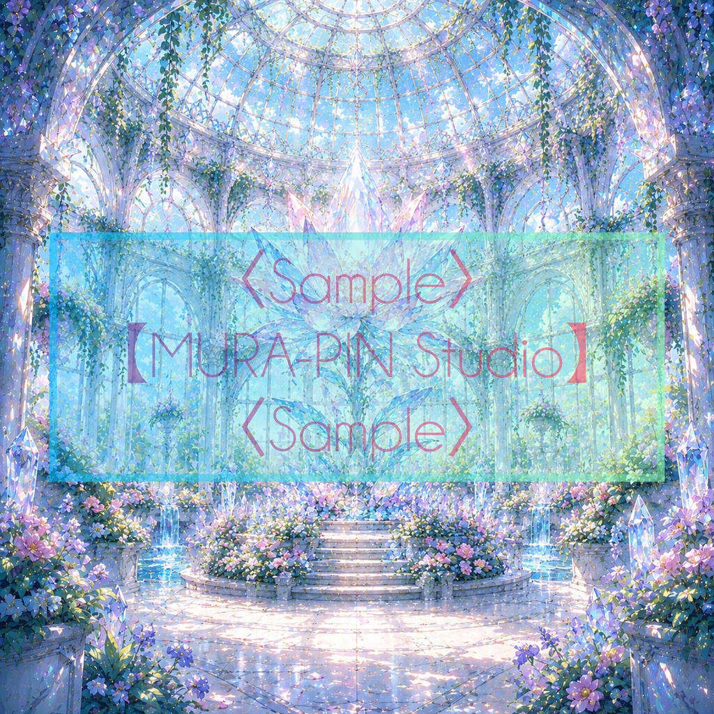 【ガラス温室背景(配信・サムネ向け)・10枚 / 正方形】The Square Vol.18: Fantasy Glasshouse