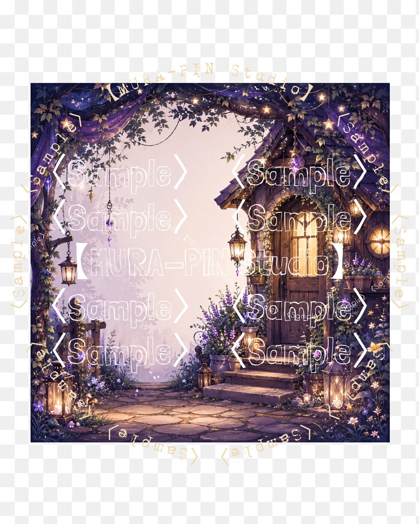 【幻想占い小屋背景(配信サムネ・TRPG向け)・10枚 / 正方形】The Square Vol.19: Mystic Fortune Cottage