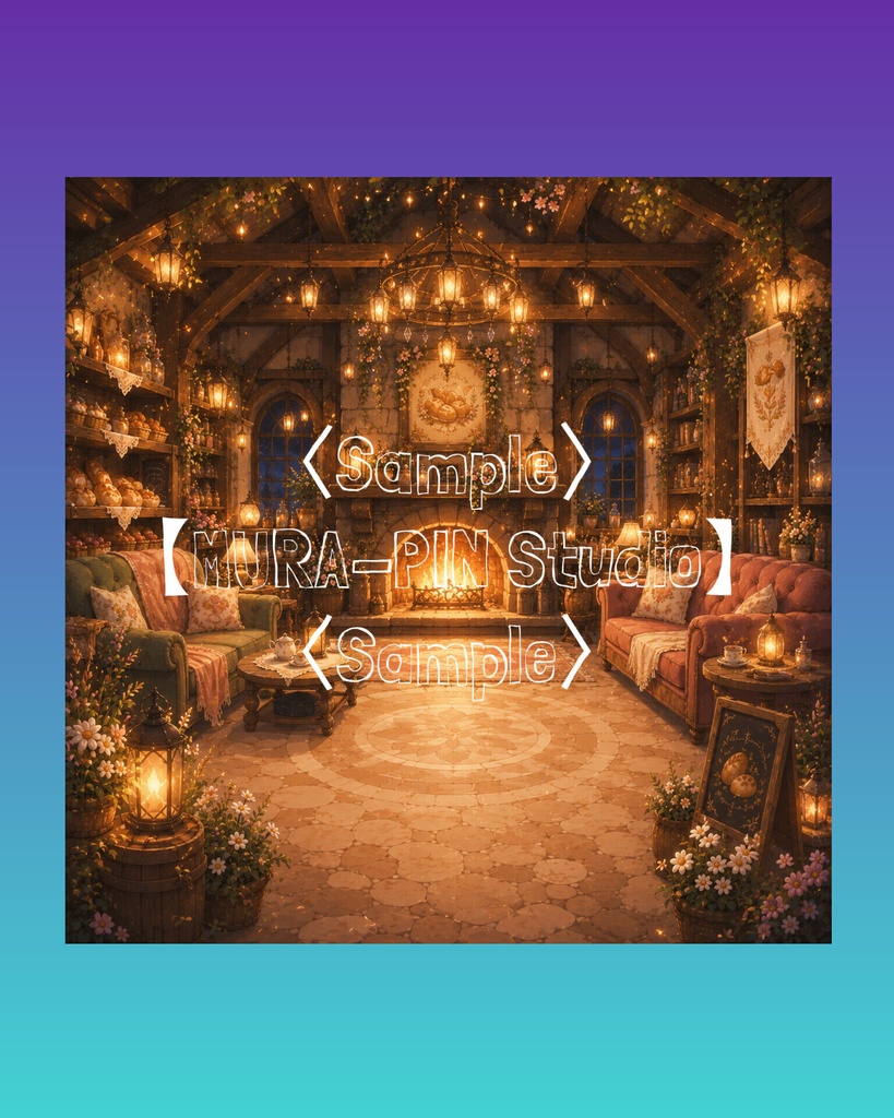 【おとぎのパン屋背景(配信・サムネ向け)・10枚 / 正方形】The Square Vol.20: Fantasy Bakery
