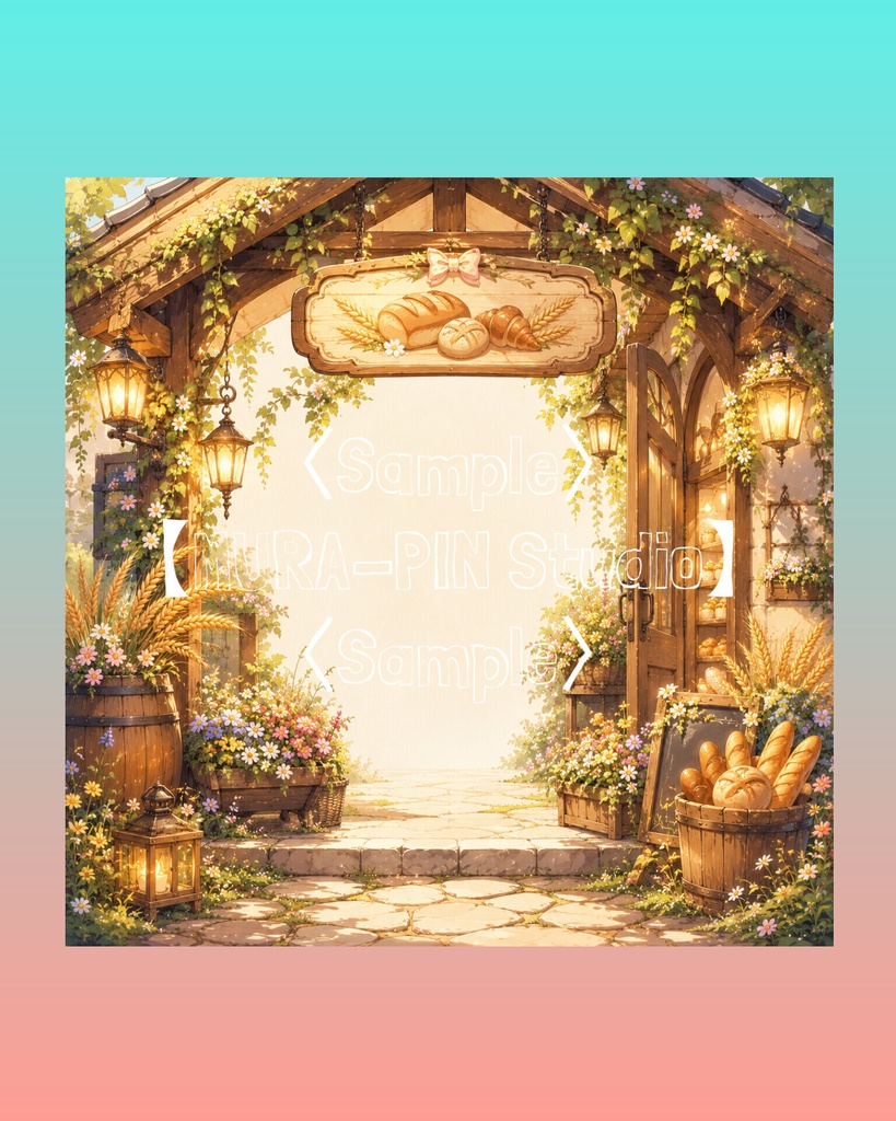 【おとぎのパン屋背景(配信・サムネ向け)・10枚 / 正方形】The Square Vol.20: Fantasy Bakery