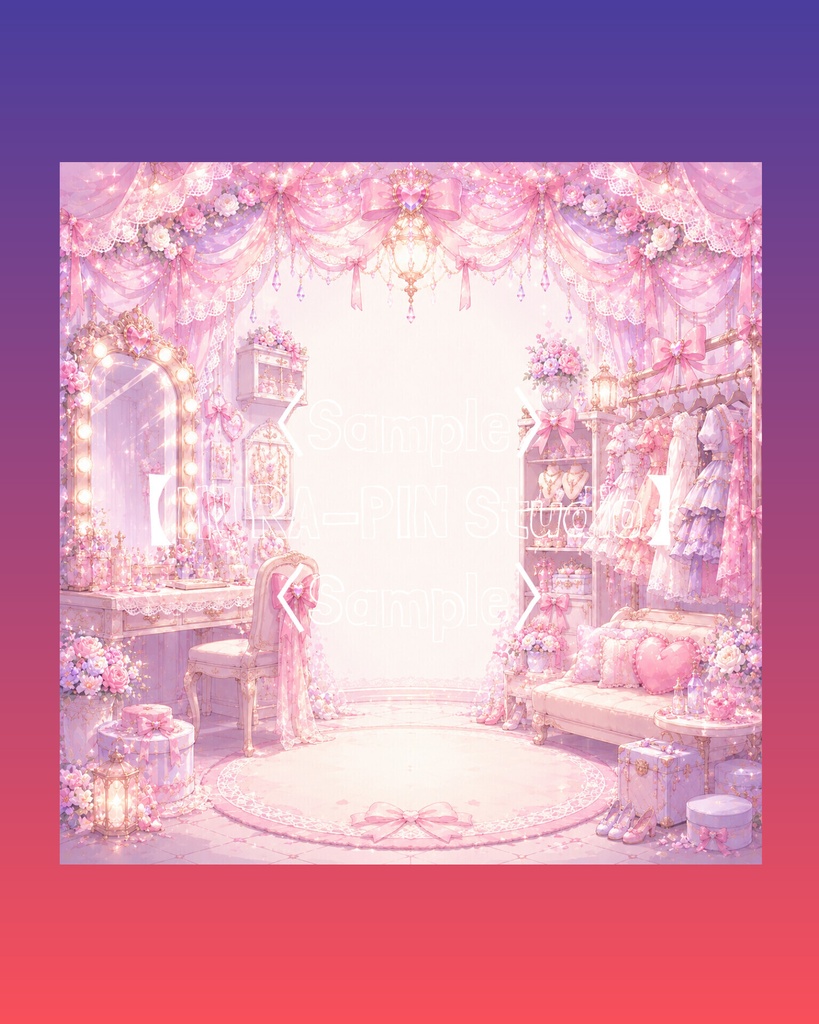 【リボンステージ背景(歌枠・配信・サムネ向け)・10枚 / 正方形】The Square Vol.22 : Ribbon Stage